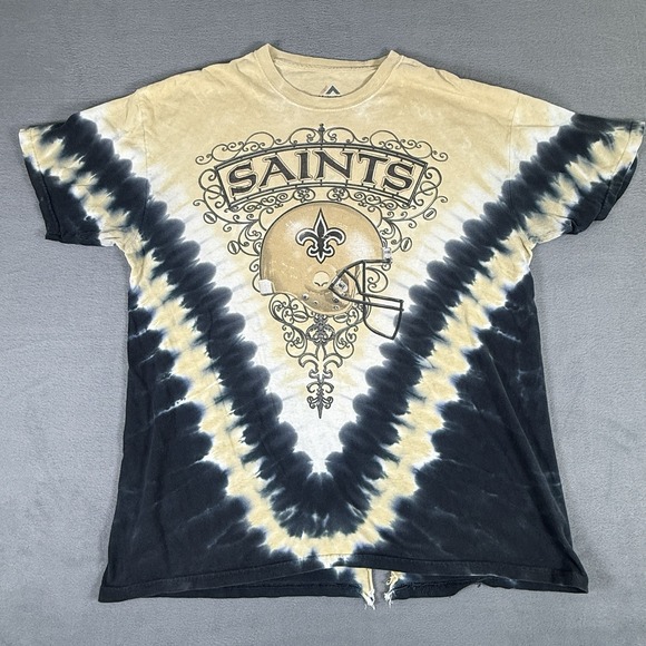 Vintage Y2k New Orleans Saints NFL XL Tie Dye All Over Print T Shirt Football* - Picture 1 of 8
